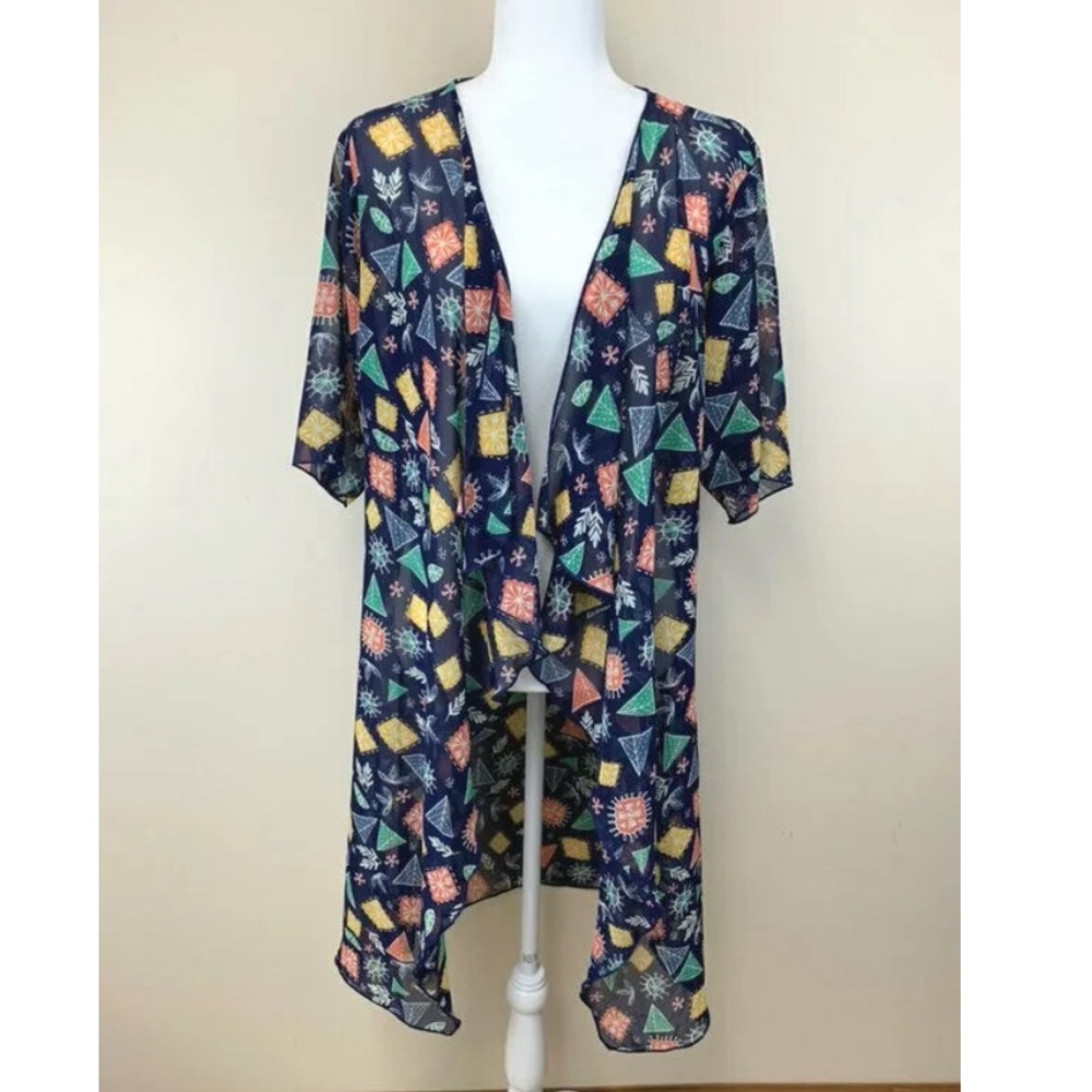 LuLaRoe Shirley Kimono | Lightweight Sheer Open Cardigan | Beach Coverup Size L